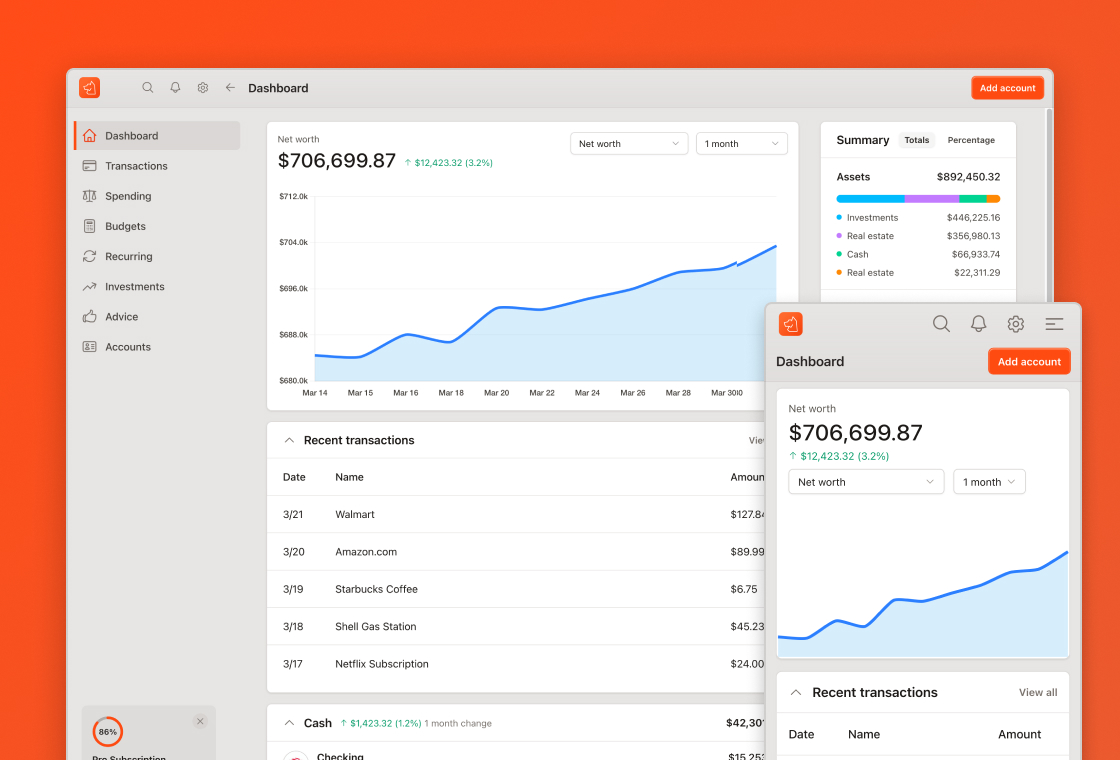 This is a preview image for the Personal finance Rails UI kit