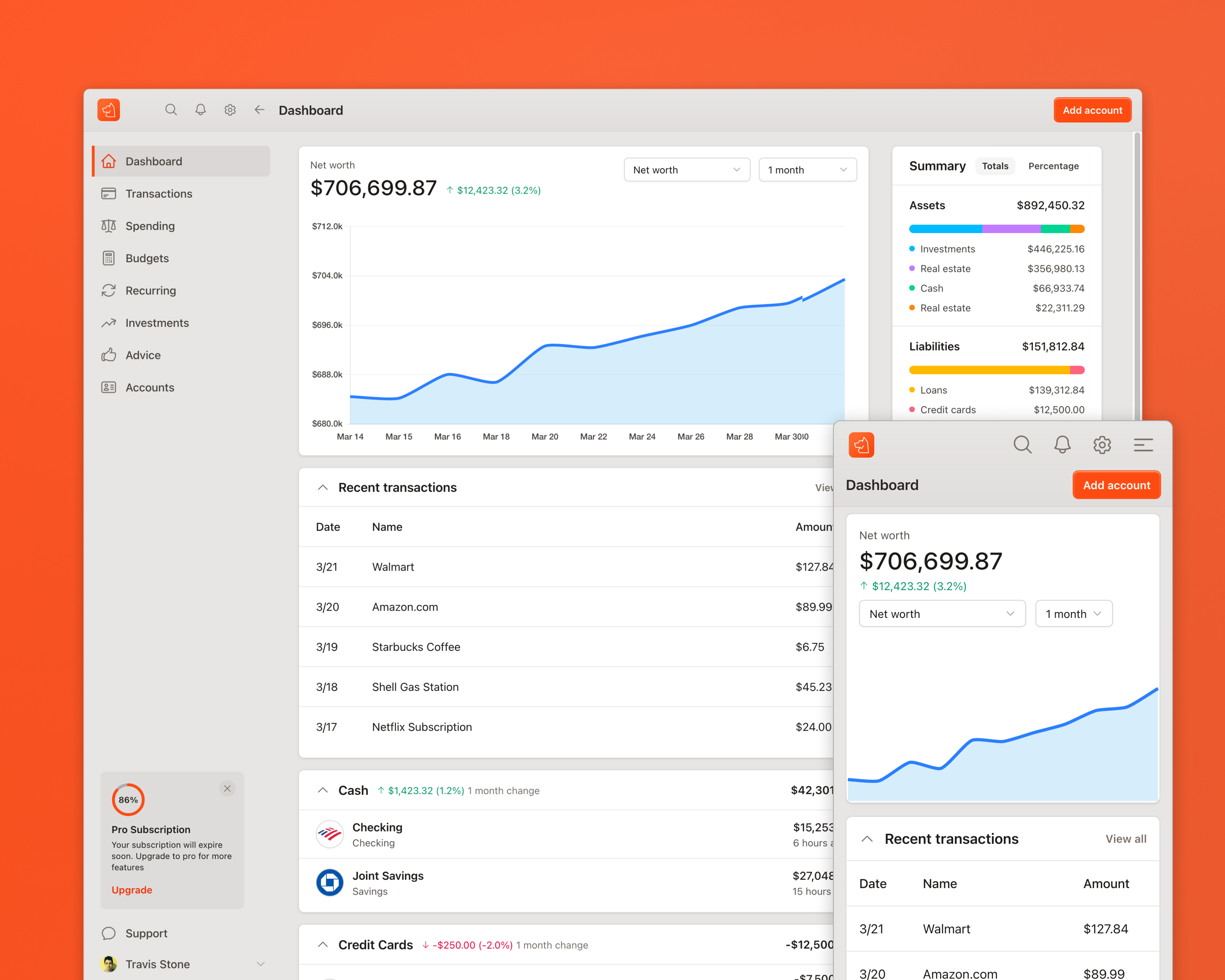 Husky app kit finance app preview