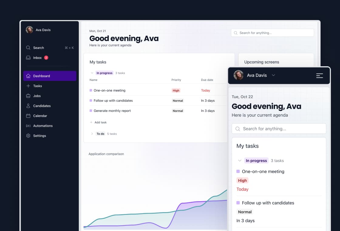 This is a preview image for the Hiring and applicant tracking Rails UI kit